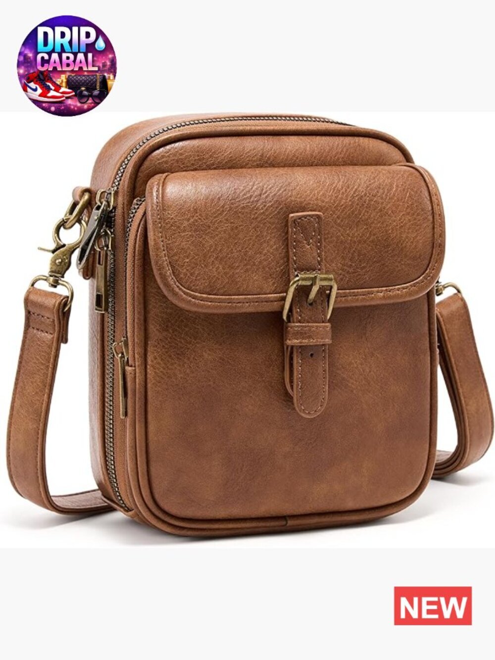 Small Messenger Bag Vegan Leather Crossbody Bag with Card Slots
